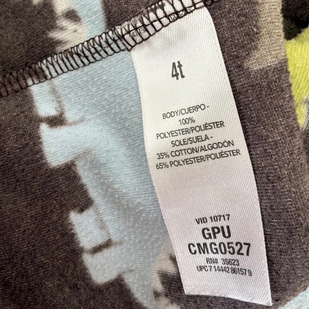 Carters Boys 4T Dinosaur‎ Fleece Footed Pajamas Brown Blue Green Zip Sleeper